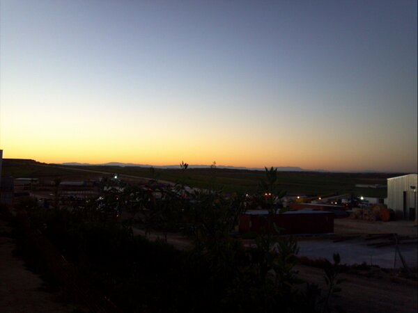 ComptonTed's tweet photo. Sunrise at job site in Morocco.  Atlas mountains in the far distance. http://t.co/ZVBKGWHR