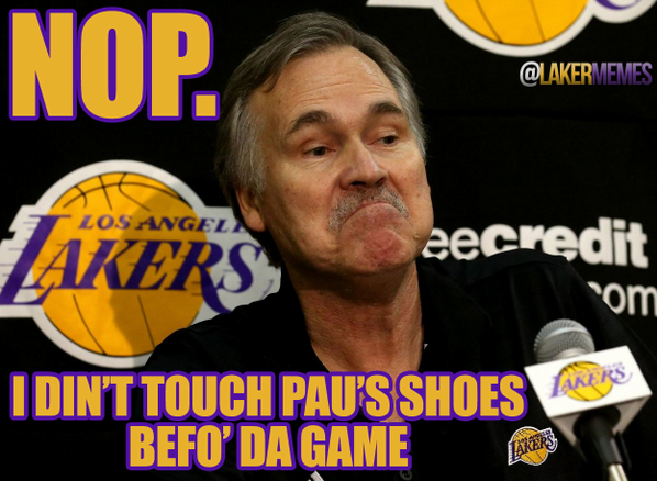 LakerMemes's tweet photo. [PIC] D'Antoni swears it wasn't him. http://t.co/qXuqQsv2