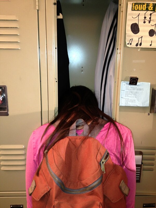 jacobartist's tweet image. Nothing like a good ol' locker nap.. @itsmmbenoist #SleepyMcKinleyGirlProblems