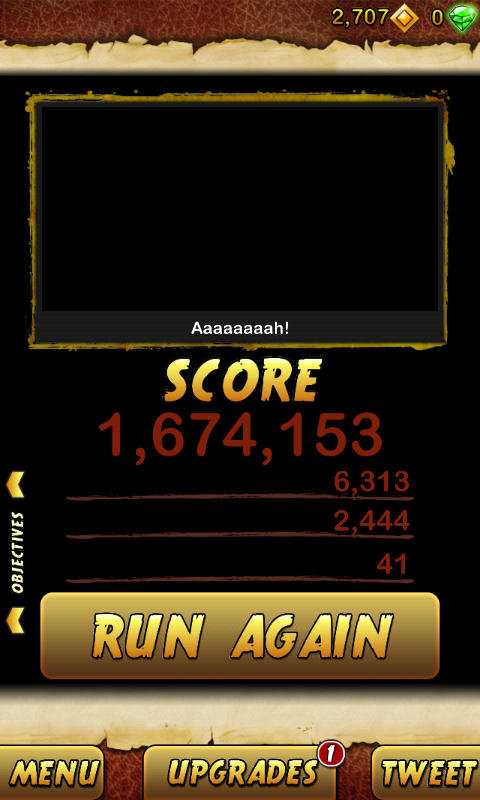 Tre4Lyfe's tweet photo. I got 1674153 points while escaping from a Giant Demon Monkey. Beat that! http://t.co/F07k4YiP http://t.co/HbSu7au4