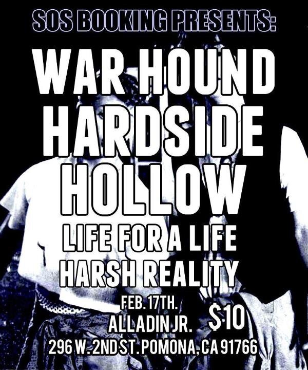 Feb 17th at Aladdin Jrs. <a href="/SOSBooking/">SOS Booking & Production</a> <a href="/WarhoundHC/">philippe brisson</a> <a href="/hardsidetx/">Hardside</a> <a href="/HOLLOWmmxii/">Hollow</a> @LFALHC <a href="/harshrealityhc/">Harsh Reality</a>