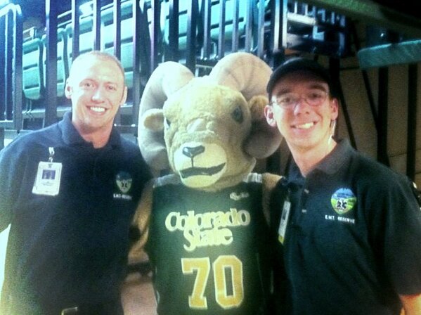 EMTReserves's tweet photo. Alex, Jeff and Cam.....CSU Women's basketball at Moby. #pvhems #uchealth    #emtreserves http://t.co/mKfl2TY2