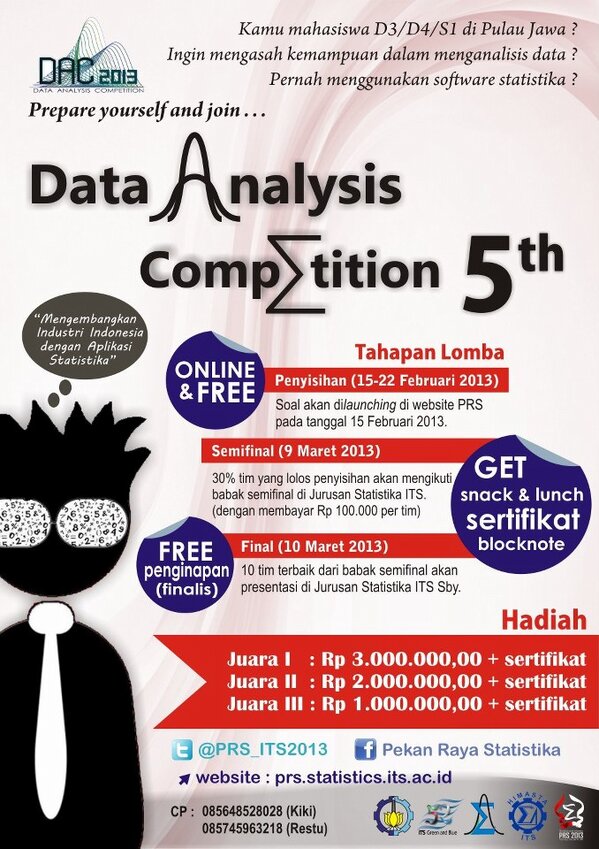 PRS_ITS2021's tweet photo. @Ldk_UMG,  @HIMASTA_ITS present Data Analysis Competition (DAC) 2013, nfo : @PRS_ITS2013 http://t.co/5urZlaNy http://t.co/6K8rObbq