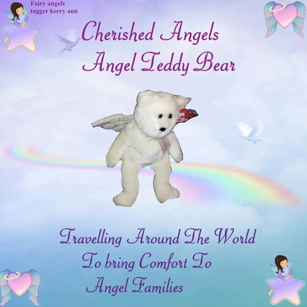 Hi, please meet our mascot Harold, he travels to angel families to provide some comfort x