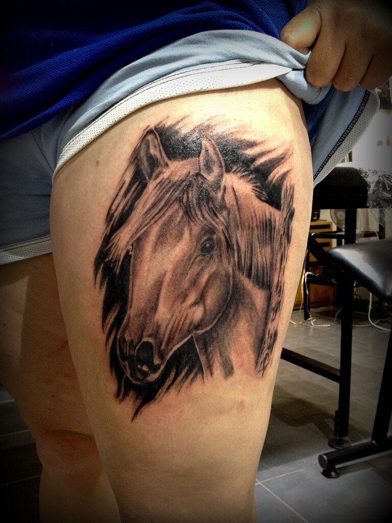 Stefanos Tattoo Studio Ft Lauderdale  Beautiful horse  by our resident  artist artbydanielapusateri To book with us call us at 9545335859 or  drop in and visit us at 3145 NE