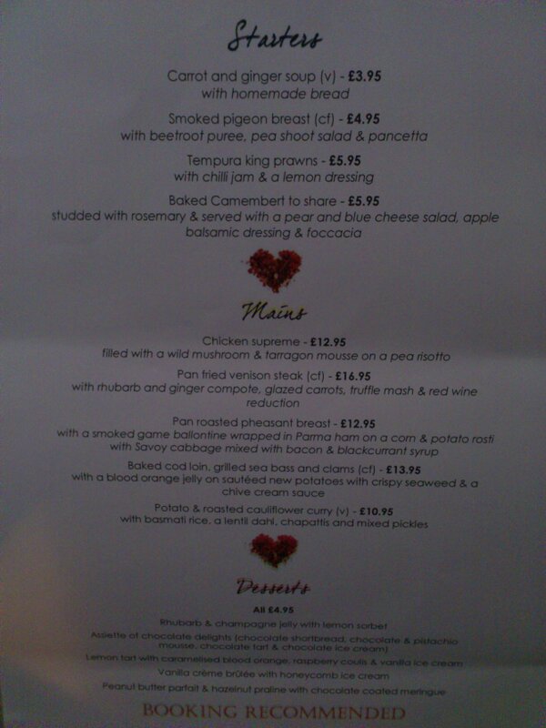 TitheBar's tweet image. Valentine's Menu out now. Bookings recommend. Available from the 14th-16th #valentine's #northallerton #events