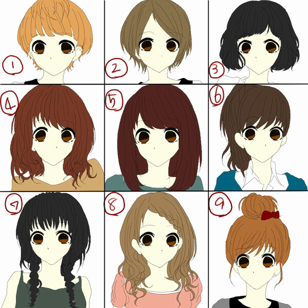 キノ Yuzuki0128 あなたの女の子の好きな髪型はどれ Http T Co Fqpgxbou 8か9が かわいい かわいい Twitter