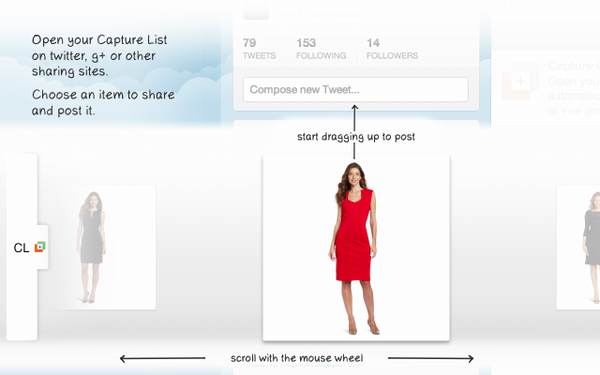 capturelist's tweet image. Open your Capture List on twitter or g+ and start dragging the picture of an item to post it.