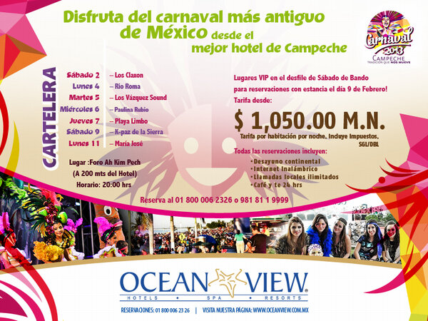 oceanviewcamp's tweet photo. Estamos listos para el Bando! Reserva ya y disfrútalo desde el mejor hotel. Tenemos lugares VIP para ver el desfile! http://t.co/DoP6fvH1