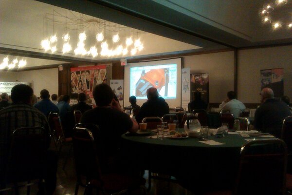 WeRpr's tweet photo. Live demonstation of software @CanadoreCollege @SolidWorks #WeRpr #iCAMP http://t.co/p56MLs9t