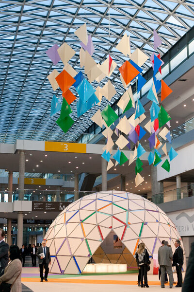 architectmag's tweet photo. Tile becomes art &amp; playground nostaglia on the Mall level @feria_cevisama 2013 @tileofspain http://t.co/O8MWEnNe