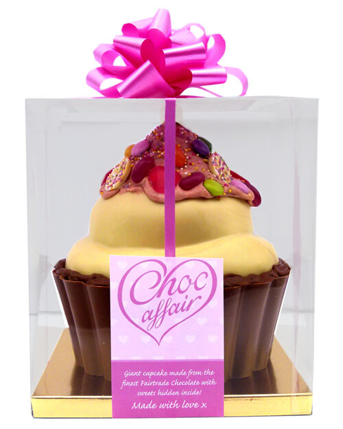 For starters, how about these amazing giant fairtrade choc cupcakes from @ChocAffairFT? Gorgeous, and just £19.99.