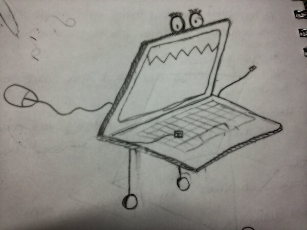 _DanielleKK's tweet photo. The lost thing - Shaun Tan inspired art. #visarts13 #laptop http://t.co/NBL7GqaR