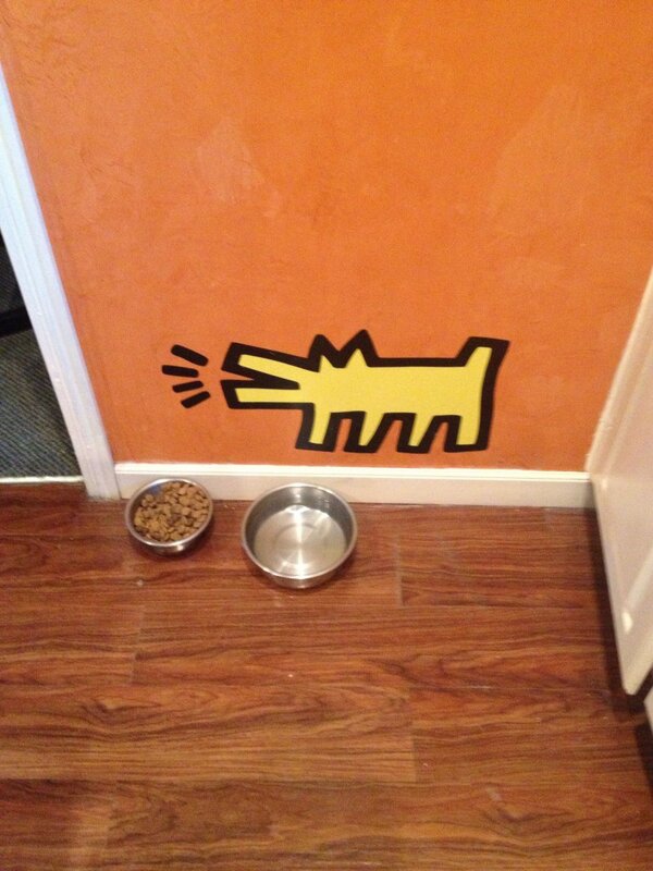 ThatInspector's tweet image. Dog feeding area. I love to see the creativity of some homeowners during inspections!