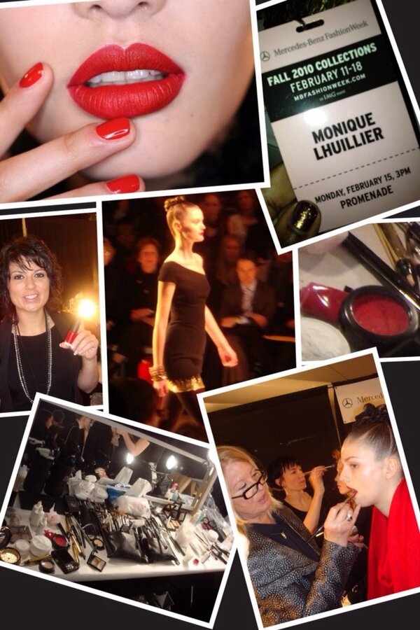 JenLaPrincesse's tweet image. #tbt #nyfw #Fall2010 #MoniqueLhuiller @cndworld in RougeRed #mac prolipmix in Crimson. #bryantpark #redlips #rednails