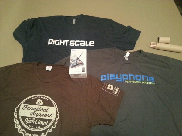 jonbrasted's tweet image. Some things I got from @Apps_World today. I especially appreciate my new Samsung Galaxy Note II from @EnyoJS.