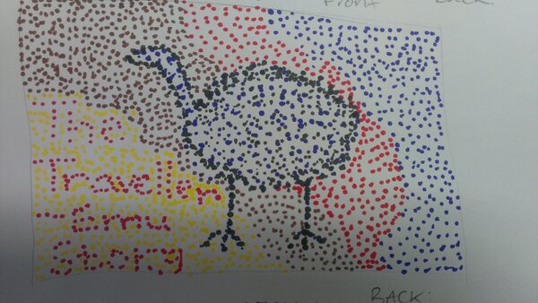 c_tesselaar's tweet photo. Book cover based upon aboriginal painting!! #visarts13 http://t.co/y1Z1lWne