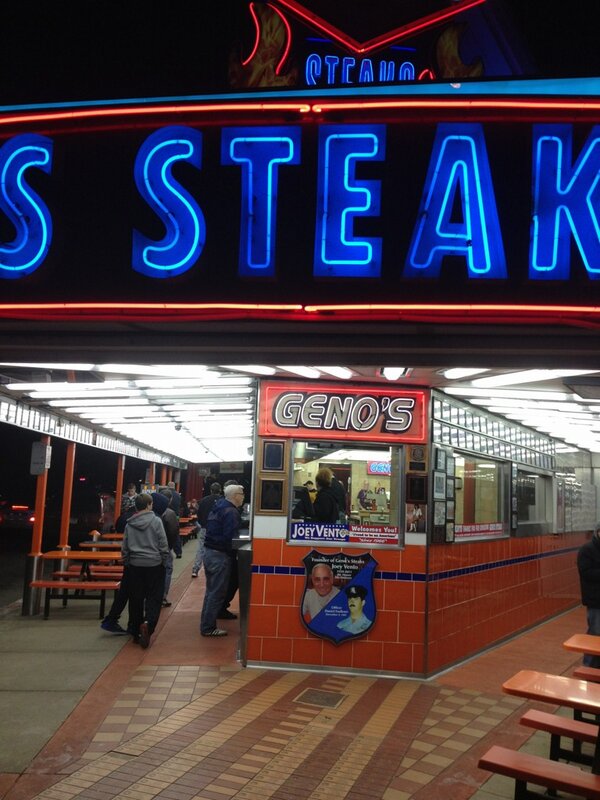 Can't come to Philly without trying some famous Geno's cheesesteaks! I'll get back to u guys &amp; tell u how it was