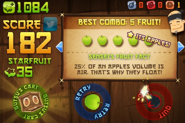 NolanPickBand's tweet photo. I scored 182 points in Fruit Ninja's Zen Mode, with a 5 apple combo! http://t.co/FJHyA9lI http://t.co/fR8i3kXC