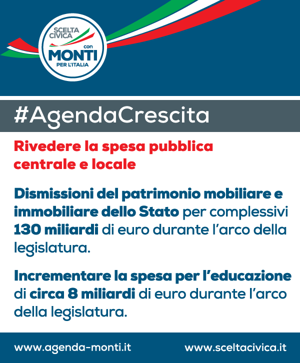 #AgendaCrescita: ridurre la spesa pubblica attaccando gli sprechi, investire sull'istruzione bit.ly/AgendaCrescita