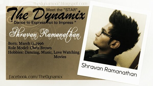 DynamixThe's tweet image. Meet The 'STAR' : Shravan Ramanathan :-) Visit: facebook.com/TheDynamix :-)