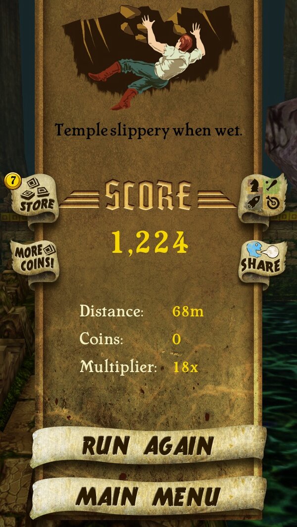WooDro21's tweet photo. I got 1,224 points while escaping from demon monkeys. Beat that! http://t.co/P9L0M1oH #TempleRunnujb http://t.co/F5rKi00W