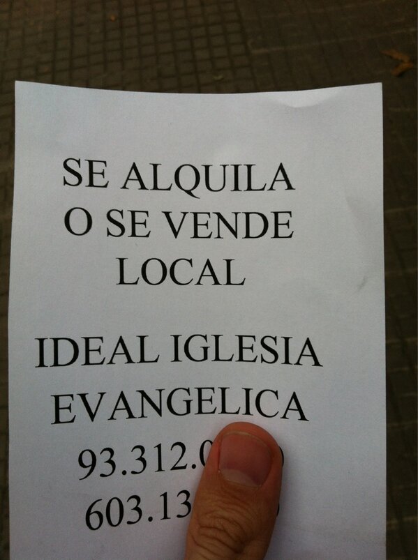 matadation's tweet photo. Me cuesta imaginar qué hace que un local sea especial para la iglesia evangelica, oiga. http://t.co/beFhHHhR