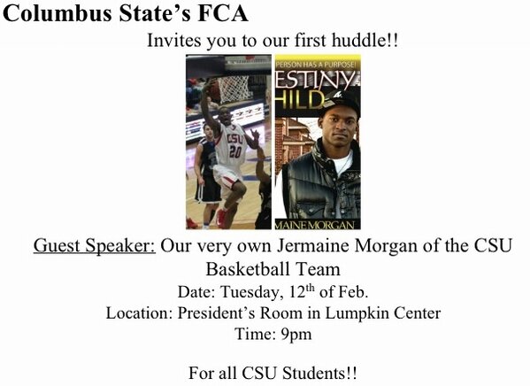 ColumbusStFCA's tweet photo. CSUUU!!! Come watch your boy, Jermaine Morgan deliver his testimony on his brand new book.
Come support! #freefood http://t.co/sOP2Htxf
