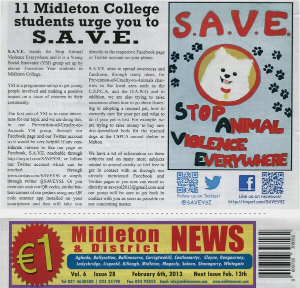 Our article in the paper briefly outlines what YSI is and what we do to!