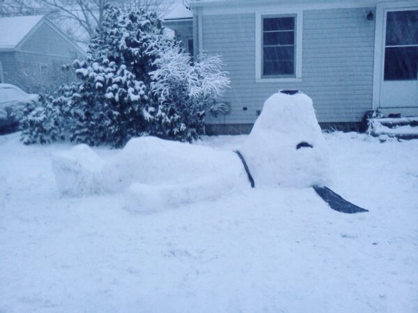 This Snoopy snowman made by <a href="/wpri12/">WPRI 12</a> viewers Matthew and Kelly of Smithfield is just awesome: #snowRI