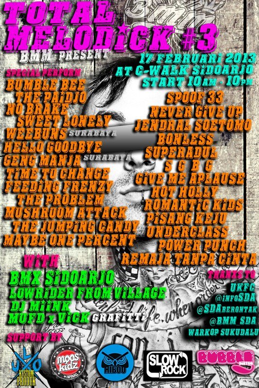 Dateng yuk di
"TOTAL MELODICK#3" 17 februari 2013 at C-Walk Sidoarjo start 10am- 10pm  
<a href="/wakeupmusic_WK/">WAKEUP Official</a> <a href="/GrimHeart/">Andrew Tobing</a>