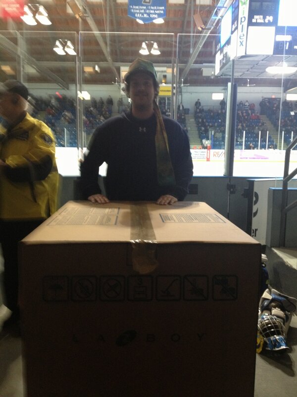 SCBroncos's tweet photo. Congrats to Cody Hagman who just won a brand NEW recliner for wearing a tie-dye bandana! http://t.co/wYowKXjT