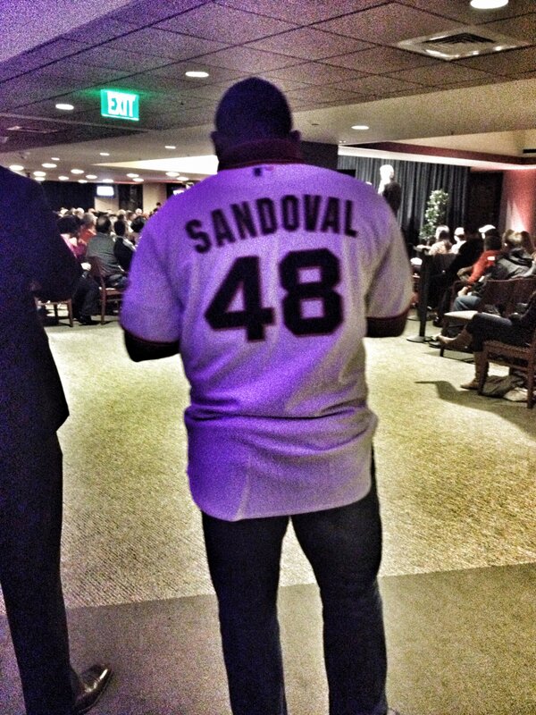 SFGiants's tweet photo. #MVPanda getting ready to take the stage #SFGLive http://t.co/Yo47wXpn