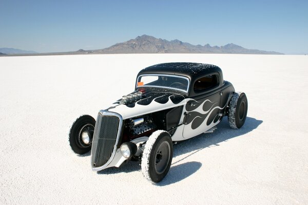 '34 Ford on the Bonneville salt flats.