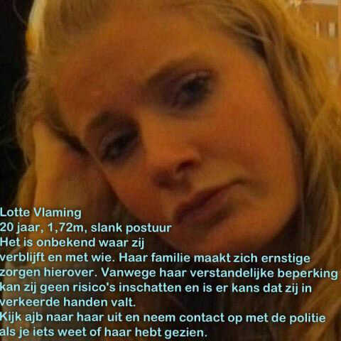 @giravelli wilt u deze foto aub RT #LotteVlaming wordt va 7-2-13 vermist. Lotte heeft 'n verstandelijke beperking.