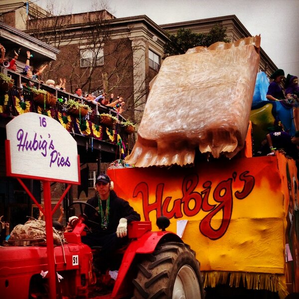 Thanks #pielover! RT <a href="/ndrewmarin/">Andrew Marin</a> The most delicious float of all? #nola #mardigras #tucks <a href="/HubigsPies/">Hubig's Pies</a>