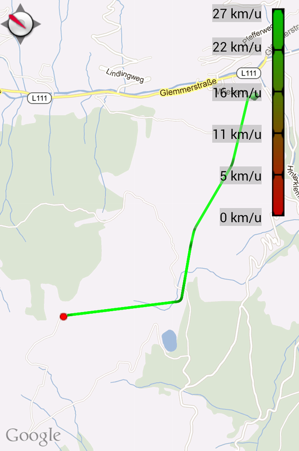 Route 2013-02-08 10:33: Afgelegd 2,66 km met een gemiddelde snelheid van 26,78 km/u gedurende 0h:05m:57s #skivakantie