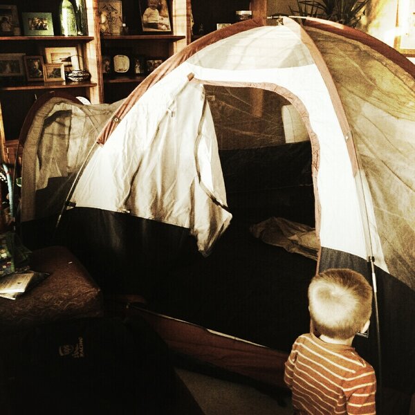 DiaperingDaddy's tweet image. If you can't take the campsite outdoors, bring it in!