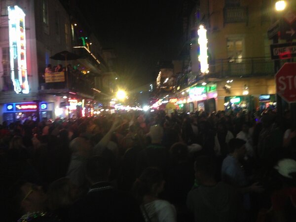 OnTheRoadNick's tweet photo. Yes, bourbon street is out of control http://t.co/kFDlphuB