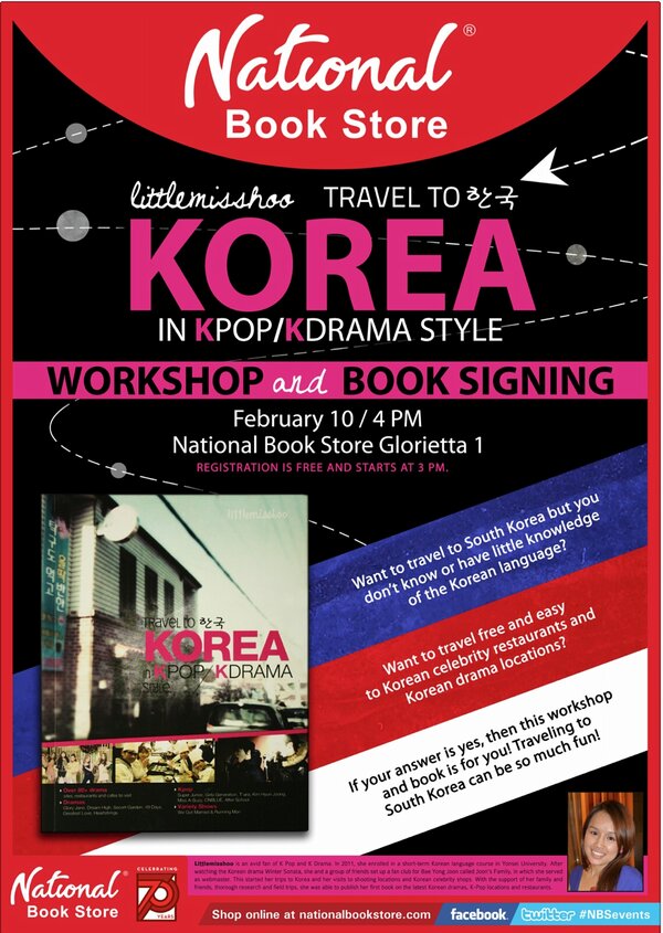 SparklingMag's tweet image. See you at #NationalBookStores's Travel to Korea in KPop/KDrama Style workshop &amp;amp; book launch, 4PM, NBS Glorietta1!