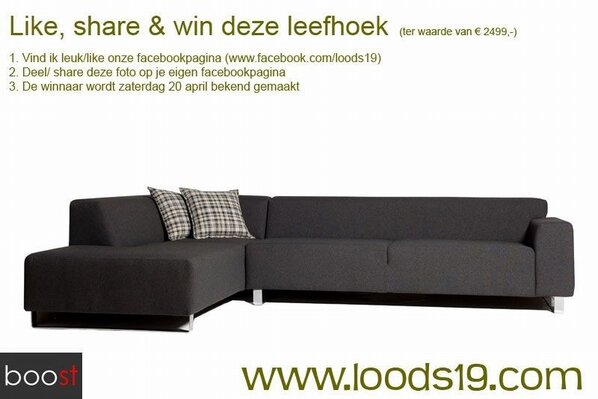 Check onze like &amp; share op #fb #winactie #rt 20 april winnaar van deze mooie bank! #meubel