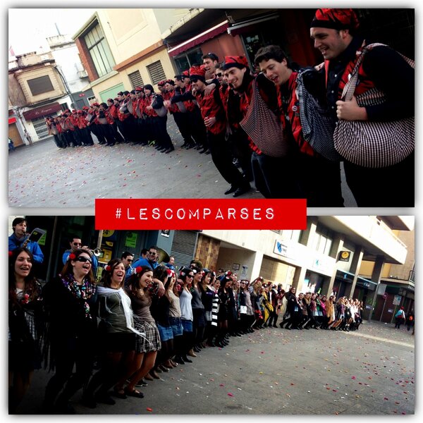 gerardromero's tweet photo. El primer Paquito ja ha caigut.... #lescomparses #carnavalvng @lapitonga on fireee!! http://t.co/WuFNm49E
