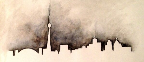 DDeanScribbles's tweet photo. The greatest city on Earth, in watercolour format. http://t.co/HHmmDeTO