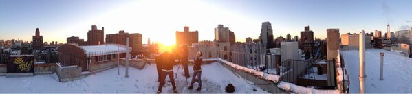 Keyhlo's tweet photo. 7 A.M Shooting..! #Slumrise  # music vidéo #rooftop #lowereastside  @webbafied @Ninowhy @Ihsentlili @AdeleM http://t.co/fJSwTsVn