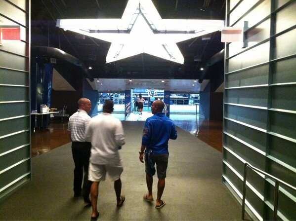 Benzzten's tweet photo. Pops and I getting a Stadium run from the Cowboys Sr. Manager/best friend Pat. #DraftParty http://t.co/UXU2Hzx1