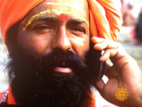 Panger2025's tweet image. "Leading the crowds are the Sadhus who have renounced all material possessions..."  #UmOkay @CBSSunday