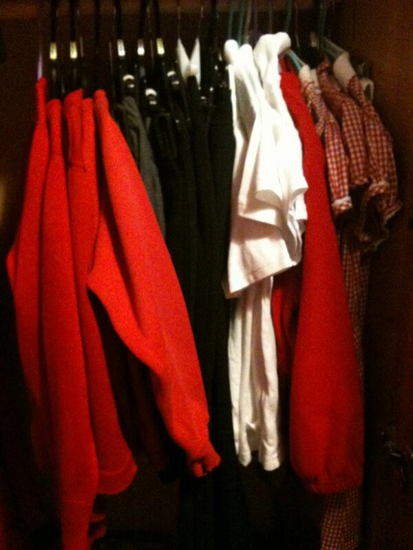 clairehaslam's tweet image. Does 1 child really need all this school uniform? The answer's yes when they're as messy as mine #cleaneveryday