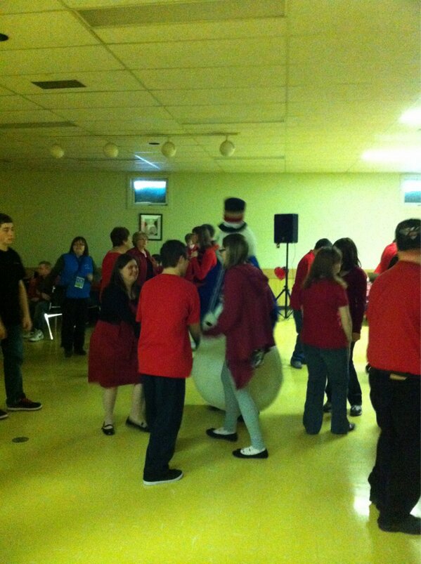 At Special O's Valentine Party. They know how to have a good time.