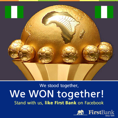 FirstBankngr's tweet photo. We stood together, We WON together. Congratulations Nigeria!!! #FollowFirstBank http://t.co/NEiyLLHa