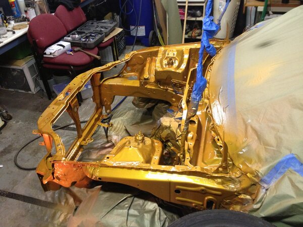 StarEffects's tweet image. Finished up painting an engine bay today!!!! Pearlized sunset copper